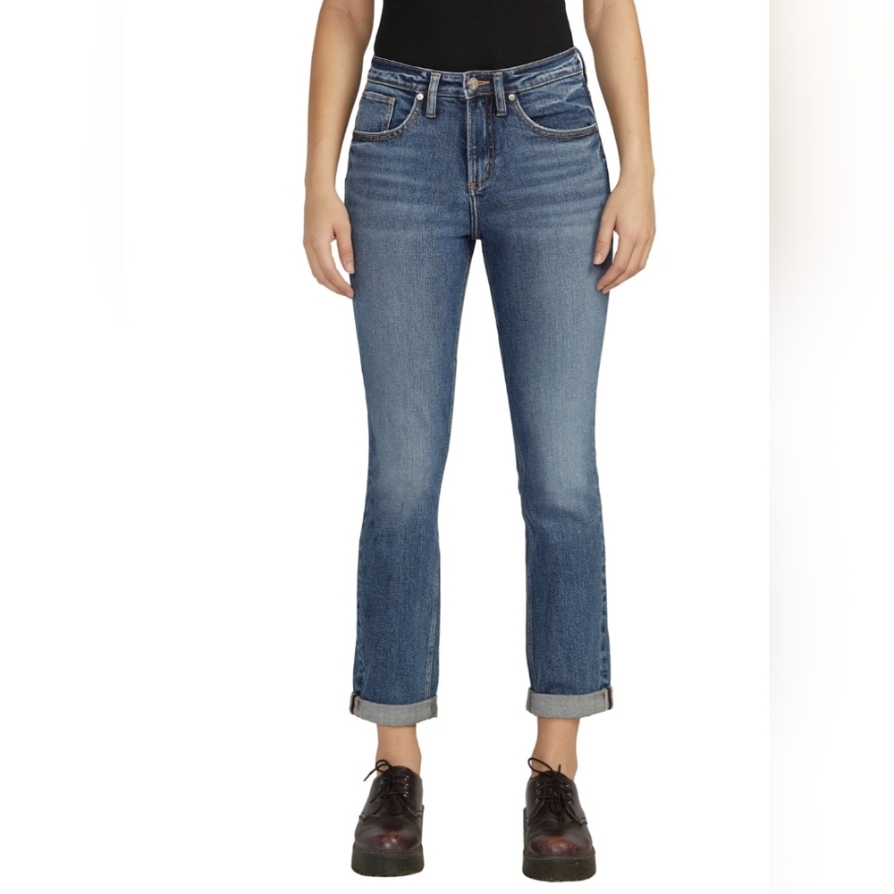 Silver Jeans Co. Beau Mid Rise Straight Leg Jeans (W26 L30)